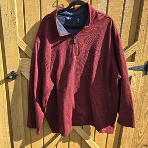 Izod Red and Blue Quarter-Zip Pullover